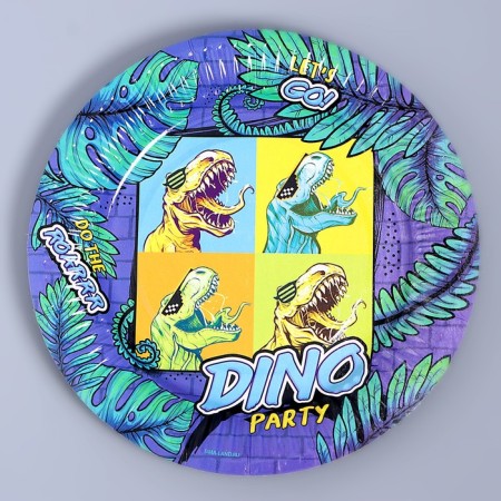 Disposable paper plate "Dino", 18 cm-1