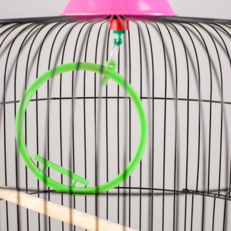 Bird cage is round, two -tier welded, large pallet, 39 x 44 cm, mix of flowers-6