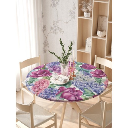 The tablecloth “Spring mood”, round, oxford, elastic band, size 140x140 cm, diameter 105-120 cm-2
