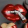 Foil ball 23 "Lips", figure, red