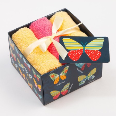 Set of terry towels "Butterflies" 30x30 cm - 3 pcs, cotton 340g/m2-5