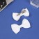Hair clamp "Bow Vivian" (set 2 pcs) classic strip, 5.5 cm, white