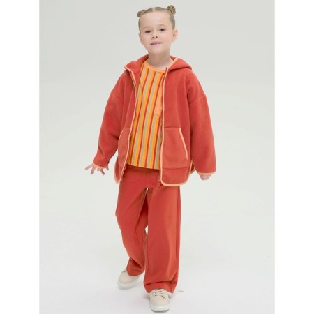 Jacket for girls, height 92 cm, terracotta color-8