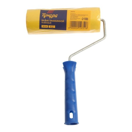 Roller of clamping tundra, rubber, 180 mm, handle d = 6 mm-2
