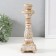Polystone candlestick for 1 candle of amphitia sandy with a patina 7.8x7.8x23.5 cm