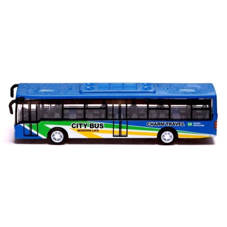 Metal bus "Intercity", inertial, scale 1:43, blue color-1