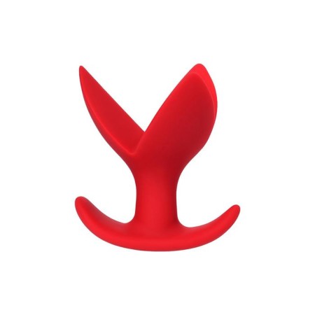Expanding anal plug Flower, silicone, red color, 9 cm, d = 6 cm-2
