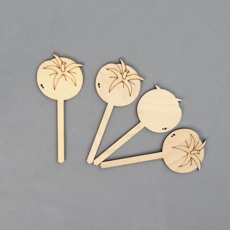 Garden signs for marking, 12 cm, set 8 pcs., Wood, Tomato, Greengo-9