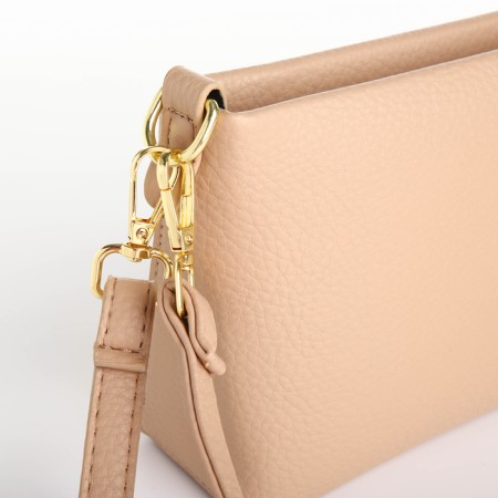 Bag Women's Cross-Bodi with a zipper, beige color-2