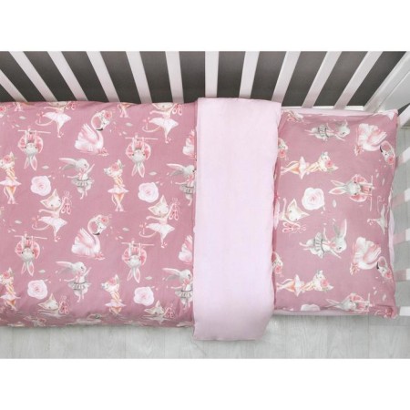 A set in a crib 3 objects Baby Boom, a delicate dance print, pink color-1