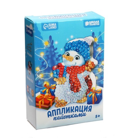 New Year's application with sequins "New Year. Snowman"-5