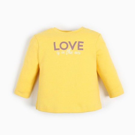 Long sleeve T-shirt Trick I Flower, height 62-68 cm, yellow color