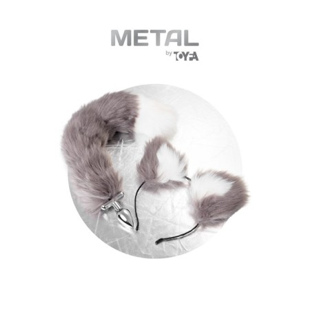 Anal sleeve with a tail and Metal by toyfa, metal, silver, 44.4 cm-9