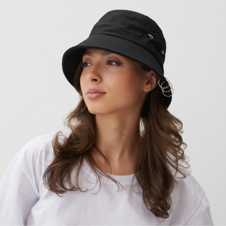 Panama Minaku with rings, black color, size 56-58-1