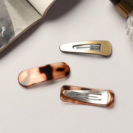 Invisibility for hair "Beatrice" (set of 6 pcs) spots luxury, 5 cm, golden brown-2