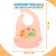 Silicone bib “dinosaurs”, milk color