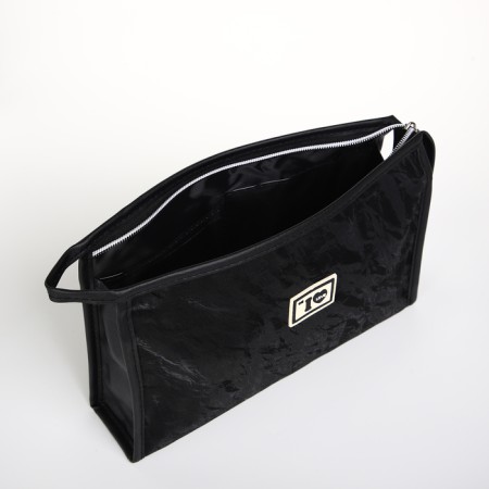Cosmetic bag with lightning, black color-2