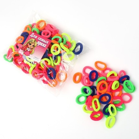 Hair gum "for the brightest" set, diameter 2 cm, 100 pcs-4