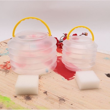 A cup for folding brushes d = 6 cm, with a sponge, transparent with a handle-1