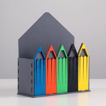 Kashpo wooden 18 × 7 × 20.4 cm envelope "pencils", gray-2