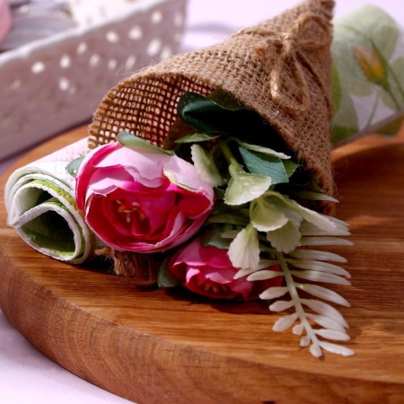 Set for decoration: Topper "Happy Birthday" 1 pc, a ring for napkins 1 pc, mix-4