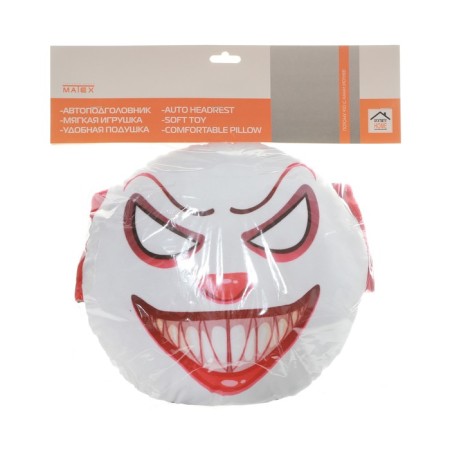Pillow on the headrest Matech 18+ line, empty eyes, 30 x 30 x 10 cm, red-7