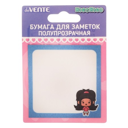 Block with a sticky edge of 73 x 74 mm, Devente Niconico, 30 sheets, 4 colors, mix-4