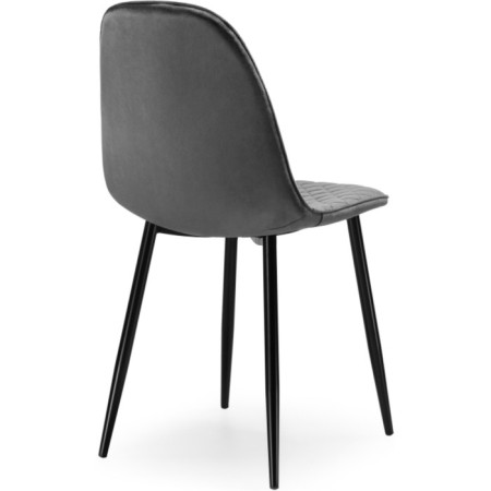 Capri Metal/Velvet, Black/Gray chair 45x51x86 cm-3