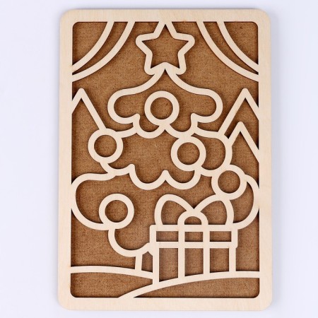 New Year's plasticine pictures "New Year! Christmas tree in the forest "-2