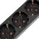 Extension cord Standard 5 Nest, 1.5m, 3x1.0mm², s/h, with a switch, black rexant