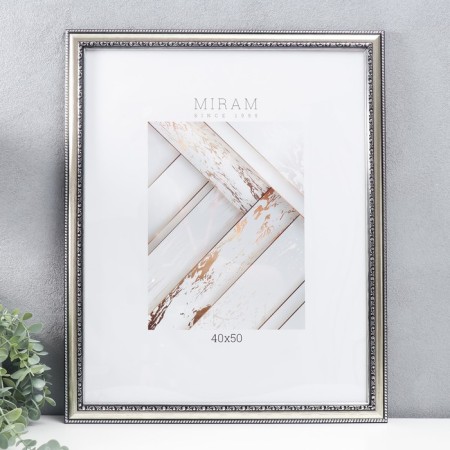 Photo frame plastic "Mira" 40x50 cm silver (plastic screen)-1