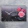 Carty clock is wall, series: flowers, "roses on gray stones", 61x37 cm, mix