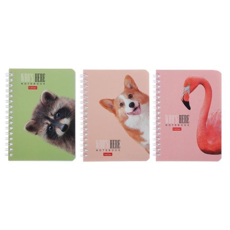 Note book A6, 80 sheets in a cage, on the crest "Who is here?", Cardboard cover, OFSET block, mix