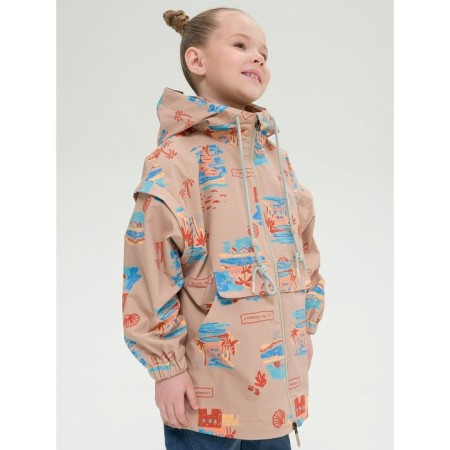 Windbreaker for girls, height 104 cm, sandy color-1