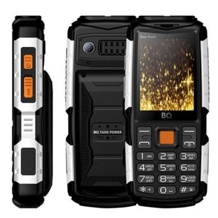Cell phone BQ M-2430 Tank Power Black Silver 4000MAH, VIBI, 2 flashlights, PowerBank 10 function-1