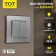 Tot Elegant switch, 10 a, 2 cl., With backlight, hidden, silver