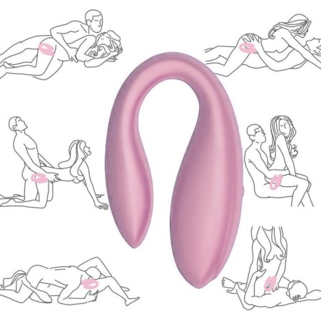 Vibrator for steam oats, flexible, silicone, remote control, pink-15