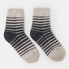 Male socks made of Mongolian wool in stripes, gray color, size 27 (40-42)
