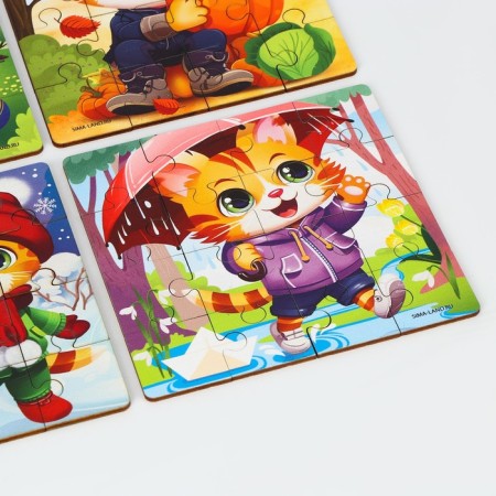 Puzzles wooden development for babies "Seasons"-6
