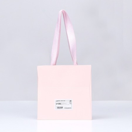 Crafts with a square bottom and window 15 x 15 x 15 cm pink, 1pc-1