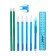 Cleaning set 10 items (penalty tubus 65 x 210 mm, handle 4 pieces blue, ruler 15 cm, sharpener, pencil 2 pieces, textbook), blue