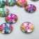 Buttons plastic for creativity 2 punctures "holography Circle" set 15 pcs 1.3x1.3 cm