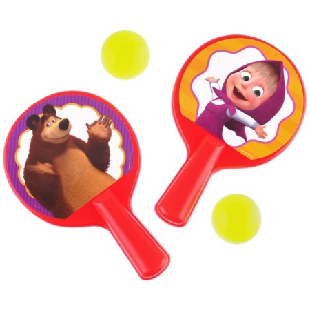 Game set, missiles 8 × 12 cm and two balls, Masha and the bear