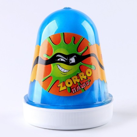 Слайм Плюх ZORRO, перламутровый, капсула 130 гр., голубой