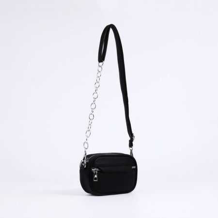 Bag Cross-Bodi with a zipper, black color-4