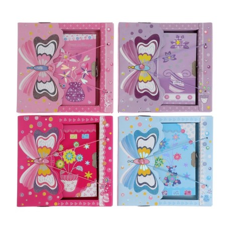 Notebook in a gift box, on a lock, A6, 50 sheets, line, "Butterfly", mix