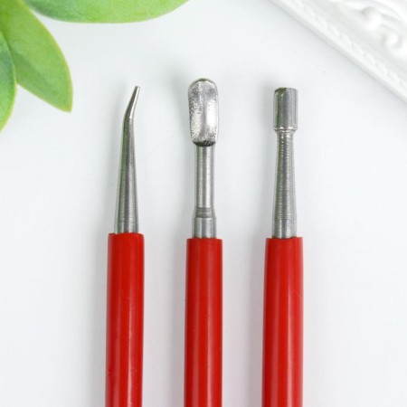 Tools for modeling and adding a set 3 pcs metal, plastic 16 cm 17x7.5 cm-4