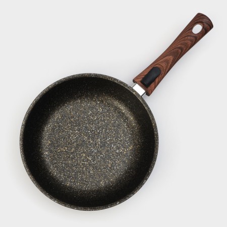 Granit Ultra Black-Gold pan, D = 24 cm, anti-stick coating, glass cover, removable handle-5