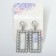 Earrings with pearls "Tenderness" Half rectangle, white color in silver