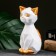 Piggy bank "Geometric cat" white/gold, 19cm